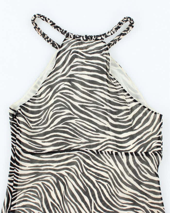Vintage Y2k 00s Michael Kors Zebra Print Top - S