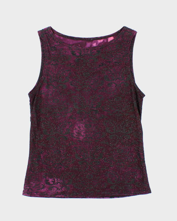Vintage 90s Glittery Pattern Top - S