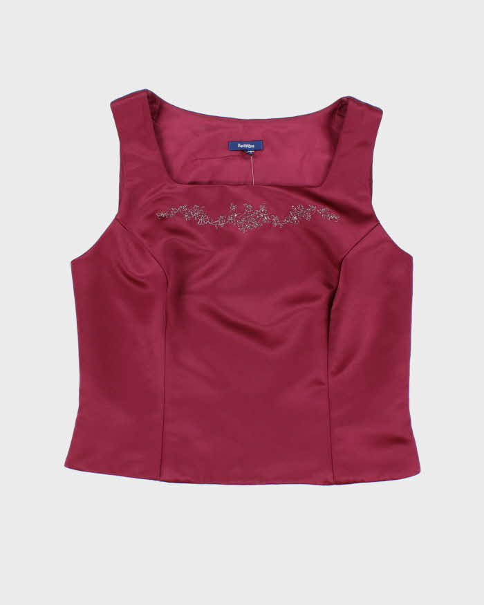 Vintage 90s Reitmans Satin Square Neck Top - M