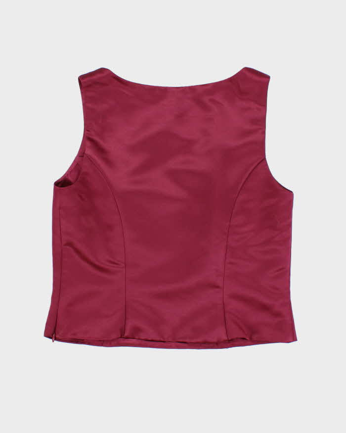 Vintage 90s Reitmans Satin Square Neck Top - M