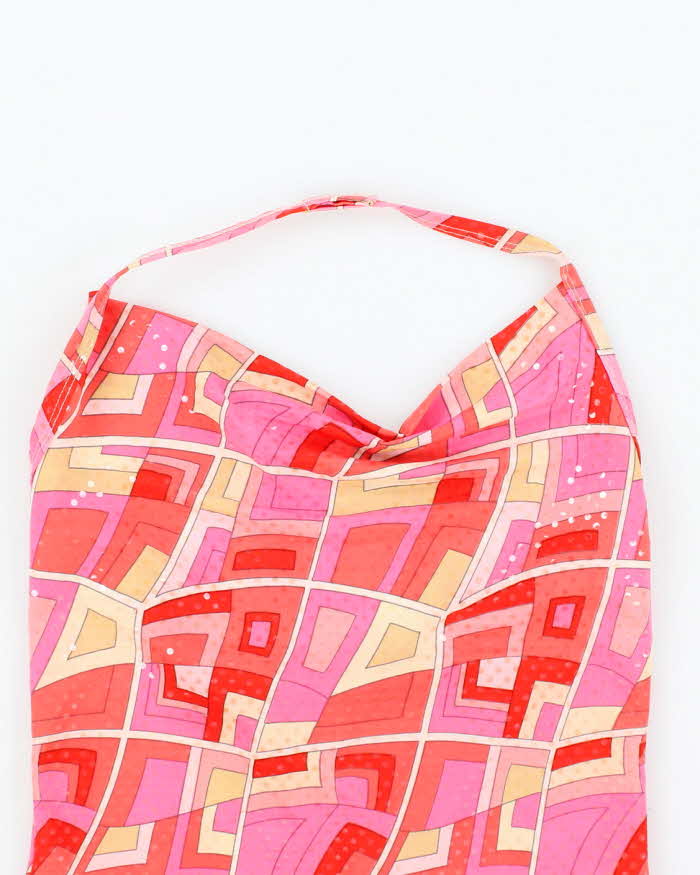 Vintage Y2k 00s Cowl Neck Sequin Halter Top - XS