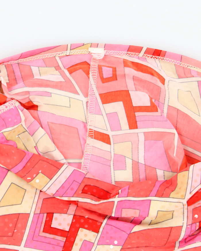 Vintage Y2k 00s Cowl Neck Sequin Halter Top - XS