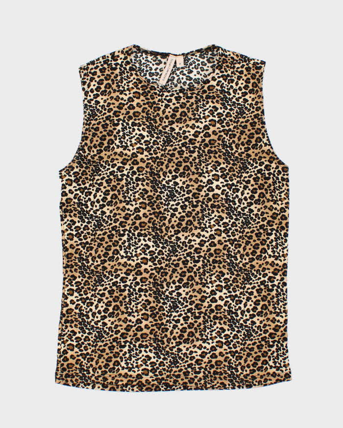 Vintage 90s 00s Susan Lawrence Leopard Print Top - M