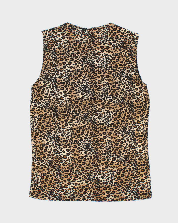 Vintage 90s 00s Susan Lawrence Leopard Print Top - M