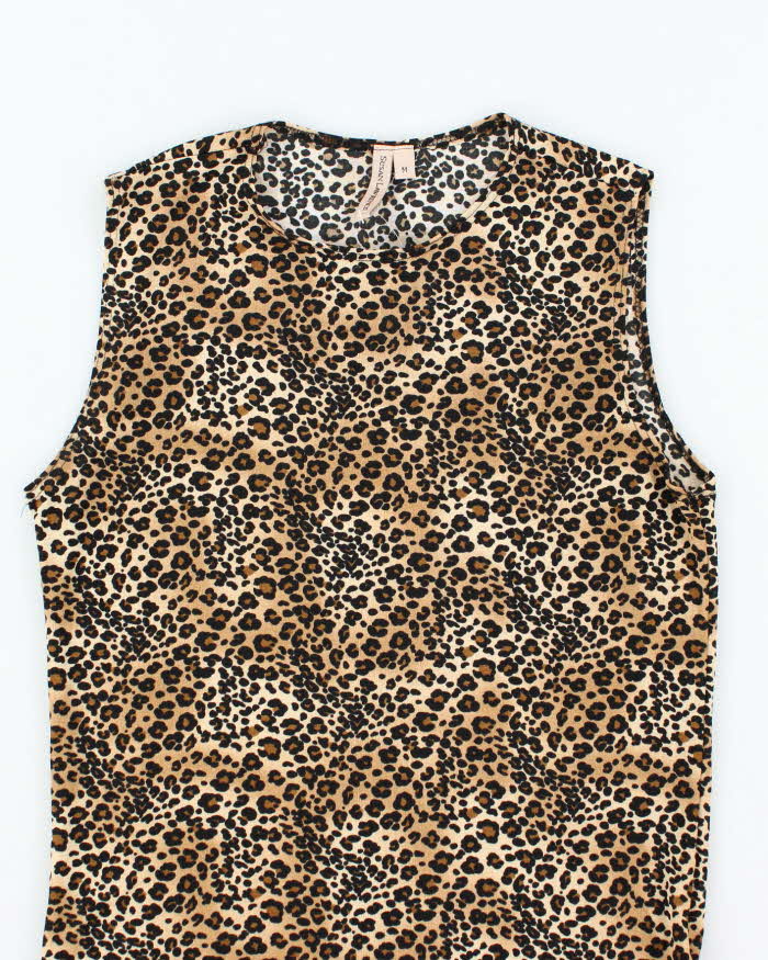 Vintage 90s 00s Susan Lawrence Leopard Print Top - M