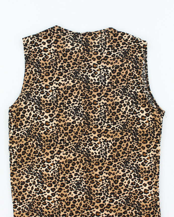 Vintage 90s 00s Susan Lawrence Leopard Print Top - M