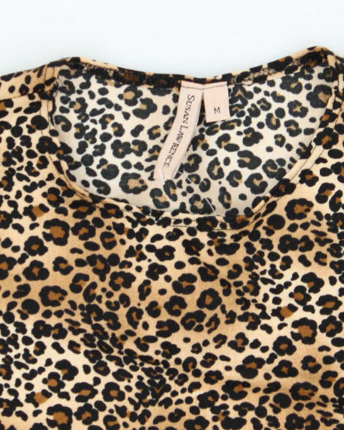Vintage 90s 00s Susan Lawrence Leopard Print Top - M