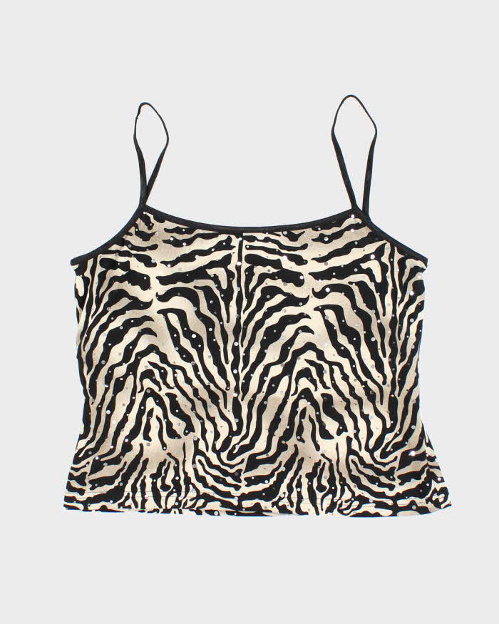 Vintage 90s Joseph Ribkoff Animal Print Sequin Cami - M