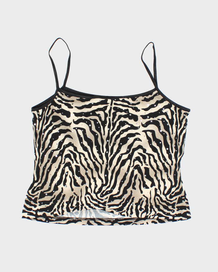 Vintage 90s Joseph Ribkoff Animal Print Sequin Cami - M