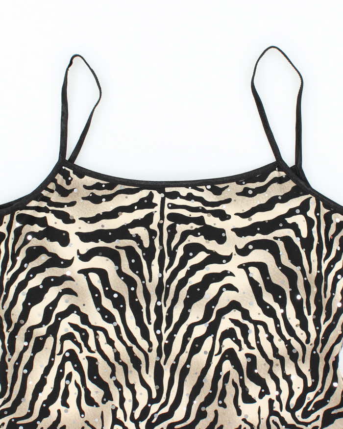 Vintage 90s Joseph Ribkoff Animal Print Sequin Cami - M
