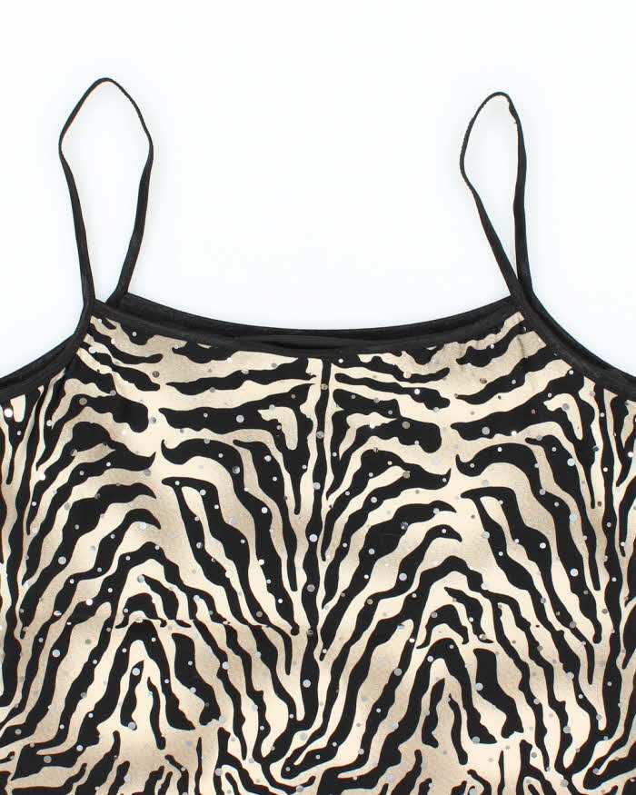 Vintage 90s Joseph Ribkoff Animal Print Sequin Cami - M
