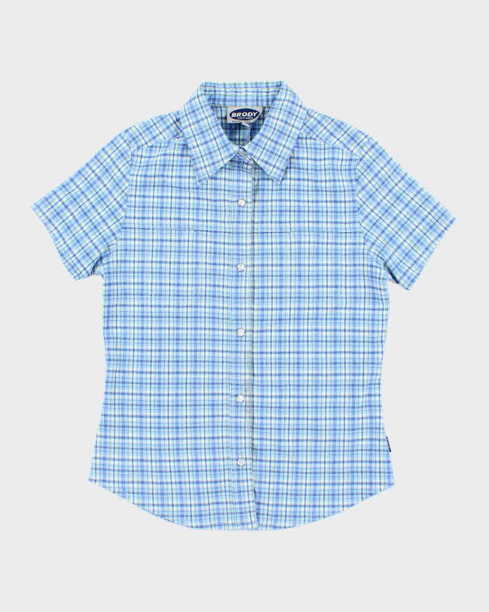 Vintage 90s 00s Brody Check Blouse - S