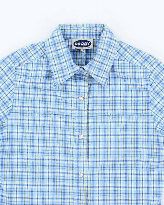 Vintage 90s 00s Brody Check Blouse - S