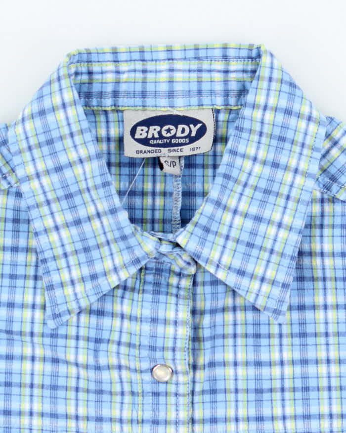 Vintage 90s 00s Brody Check Blouse - S
