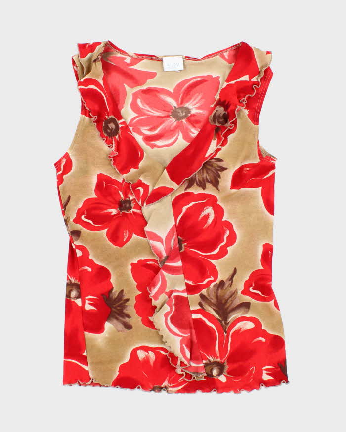 Vintage Y2k 00s Suzy Floral Ruffle Top - S
