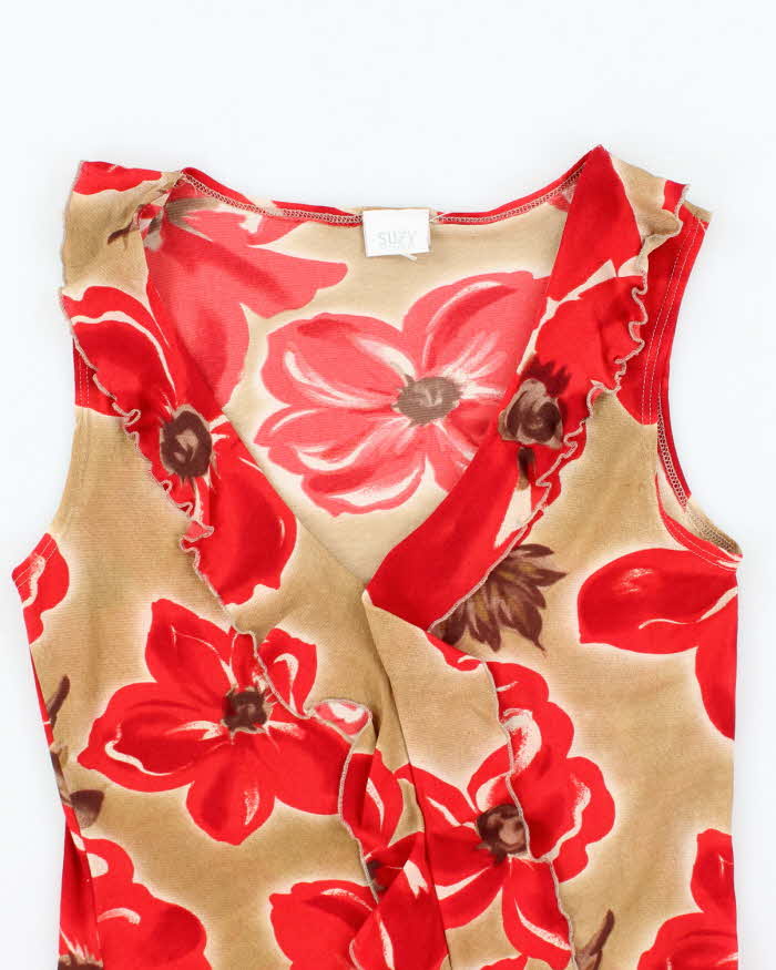 Vintage Y2k 00s Suzy Floral Ruffle Top - S