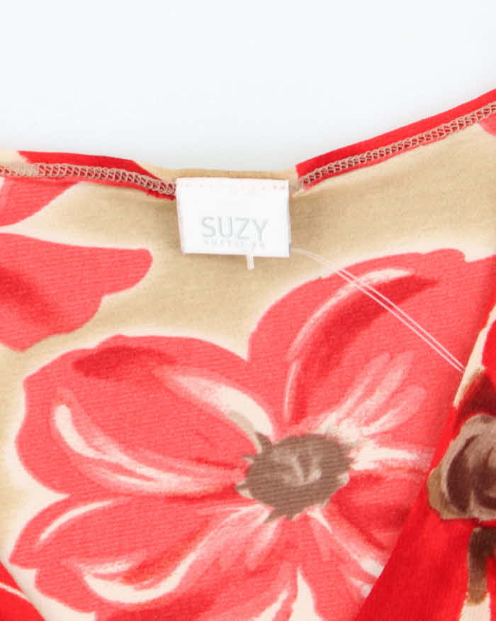 Vintage Y2k 00s Suzy Floral Ruffle Top - S