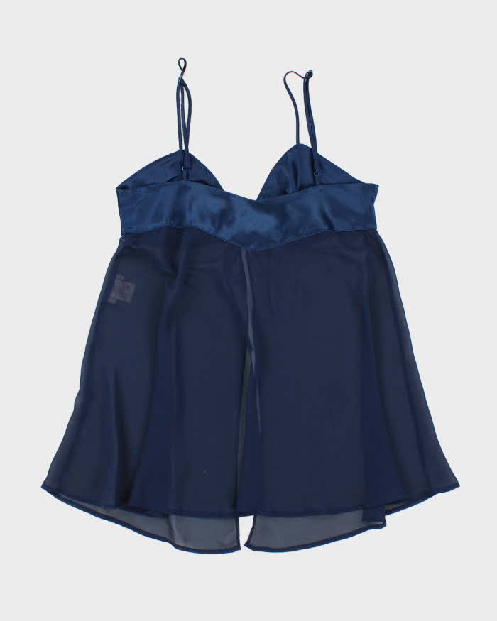 Vintage 90s Rose Mesh Open Front Cami - M