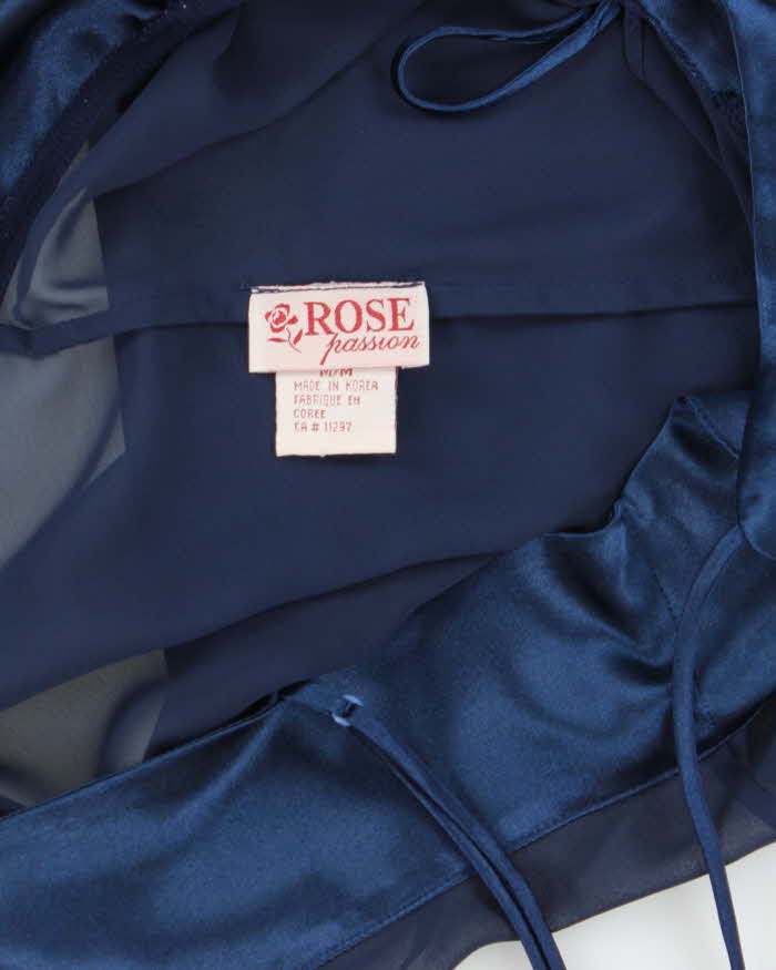 Vintage 90s Rose Mesh Open Front Cami - M