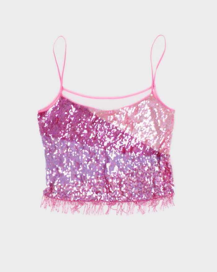 Vintage Y2k 00s Sequin Beaded Cami - S