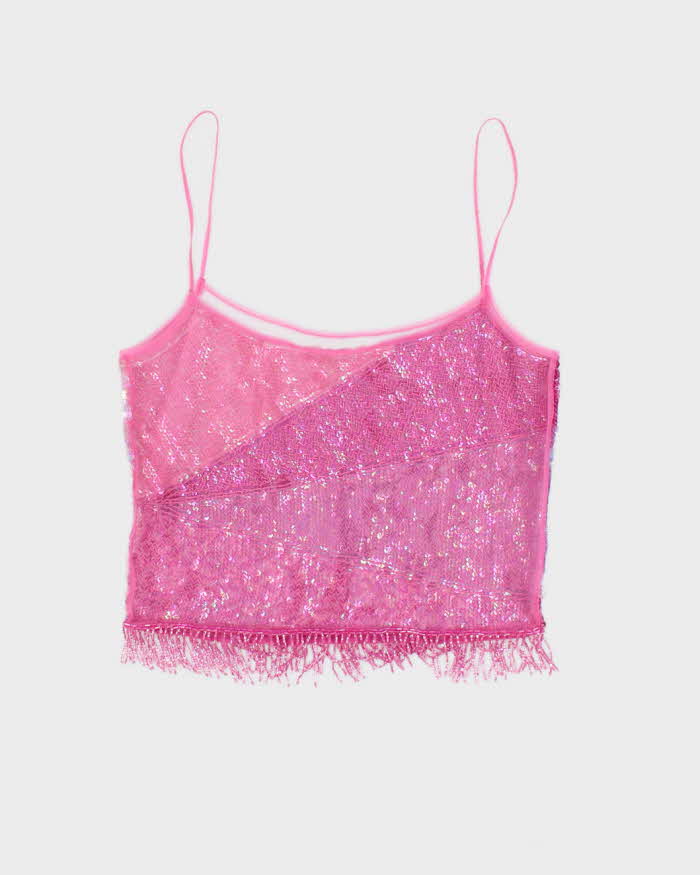 Vintage Y2k 00s Sequin Beaded Cami - S