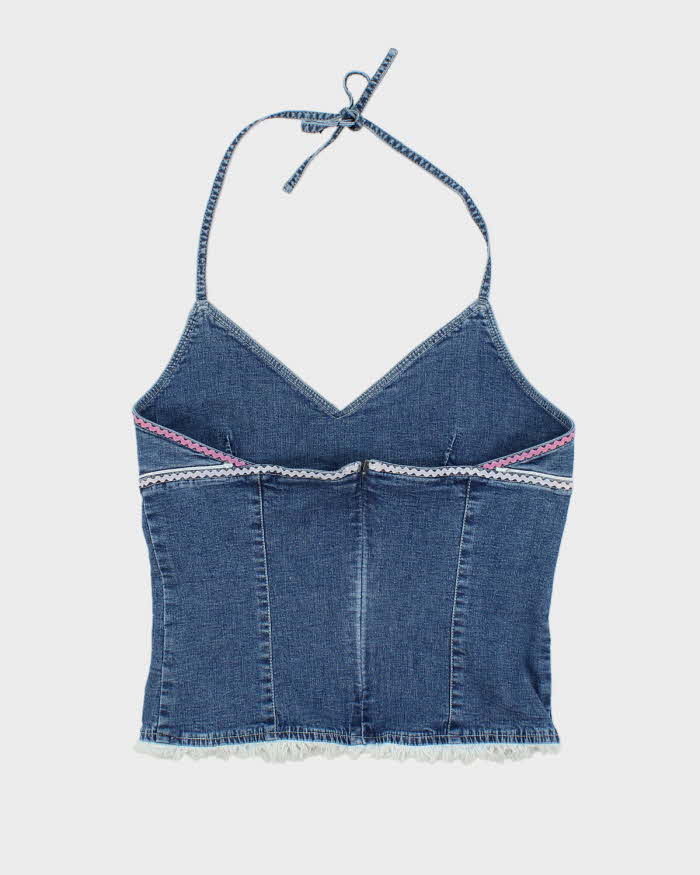 Vintage Y2k 00s Guess Denim Halter Neck Top - S