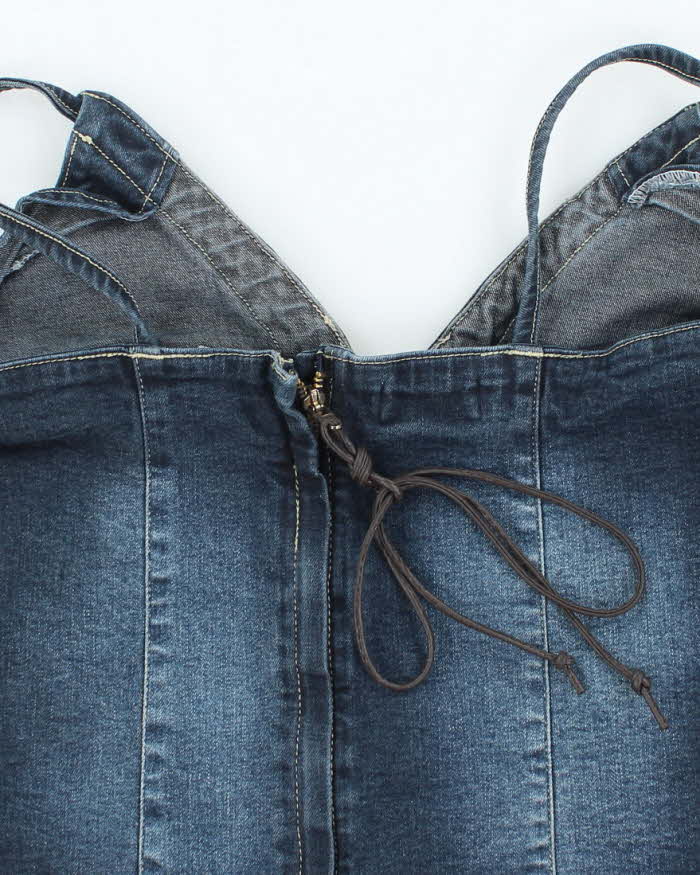 Vintage Y2k 00s Gazoz Lace-up Denim Top - S