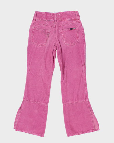 Y2k 00s Canyon River Blues Embroidered Pink Cord Trousers - W28 L29