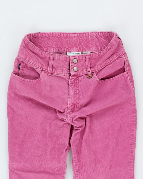 Y2k 00s Canyon River Blues Embroidered Pink Cord Trousers - W28 L29