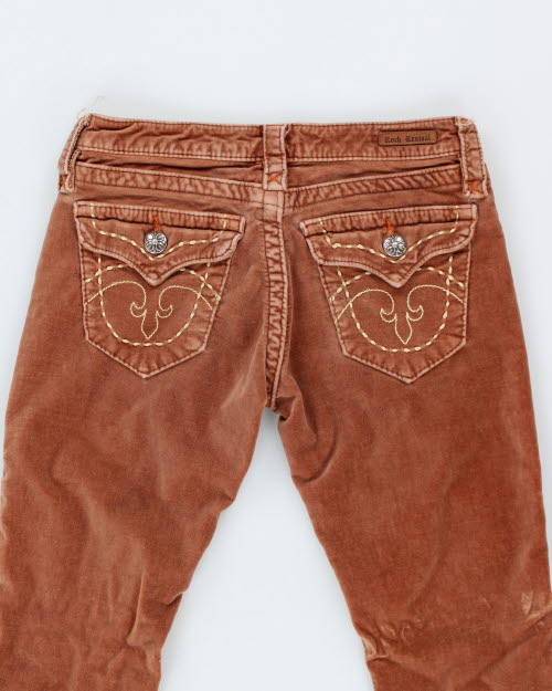 Y2k 00s Rock Revival Velour Trousers - W28 L31