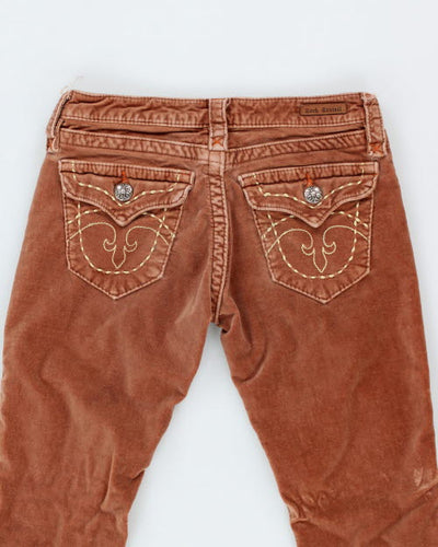 Y2k 00s Rock Revival Velour Trousers - W28 L31