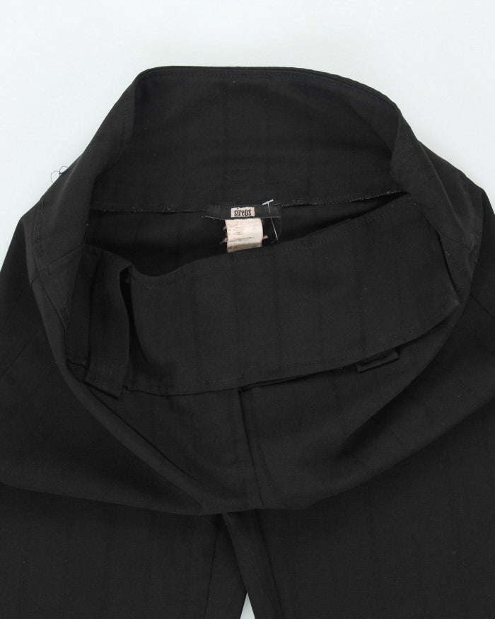 Vintage 90s Sirens Black Striped Suit Trousers - W32 L31