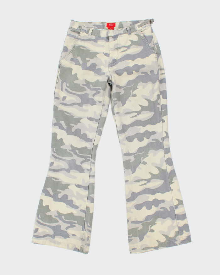 Vintage Mossino Camouflage Faded Flared Trousers - W26 L29