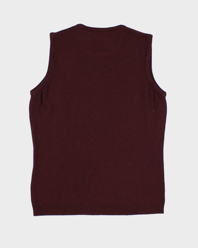 Womens Burgundy United Colours of Benetton Pure Wool Vest - L