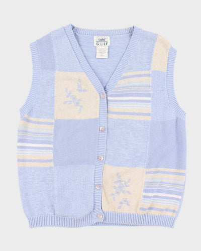 Women's Vintage 90s Baby Blue Knit Vest - M