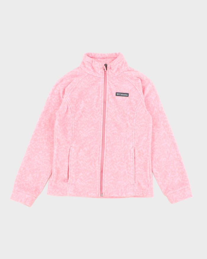 Columbia Pink Full-Zip Fleece Youth Girls M