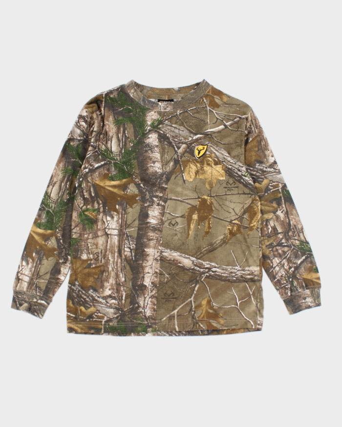 Y2k 00s Realtree Camouflage n Long Sleeve T-shirt - Youth XL