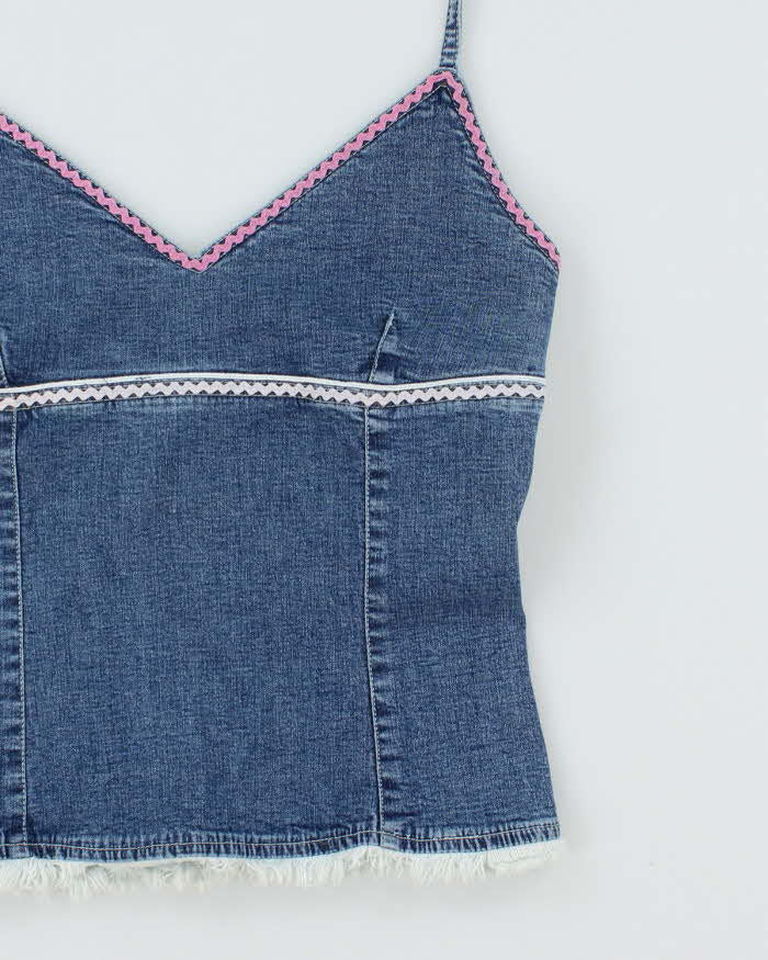 Vintage Y2k 00s Guess Denim Halter Neck Top - S