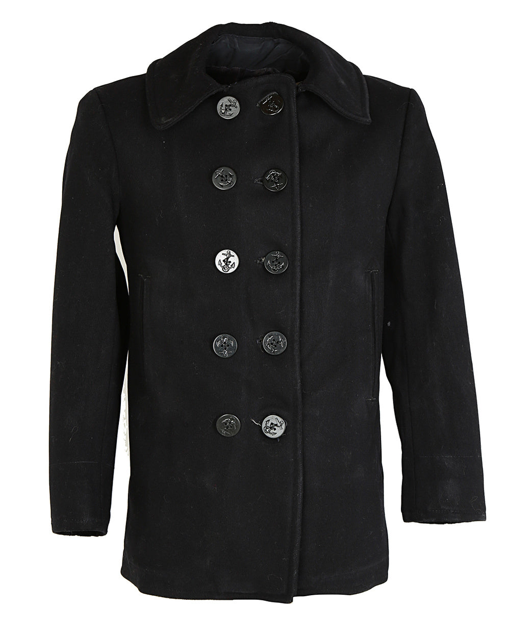 Navy Pea Coat Caban Us Navy Navy Blue Shelves In Mixed Wool
