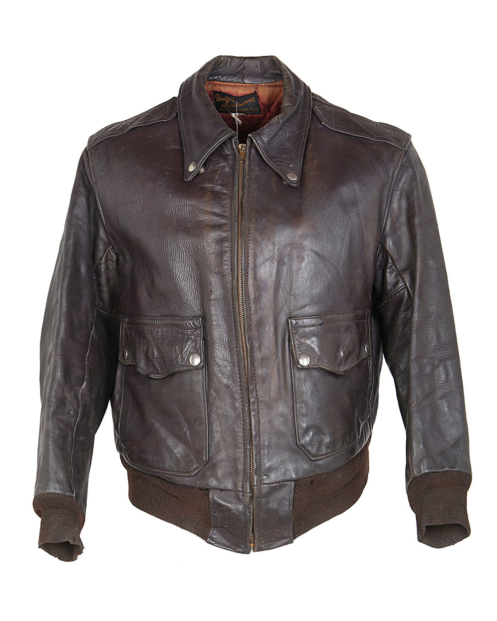 Rare Vintage 40's United Sportswear Steerhide Leather Jacket