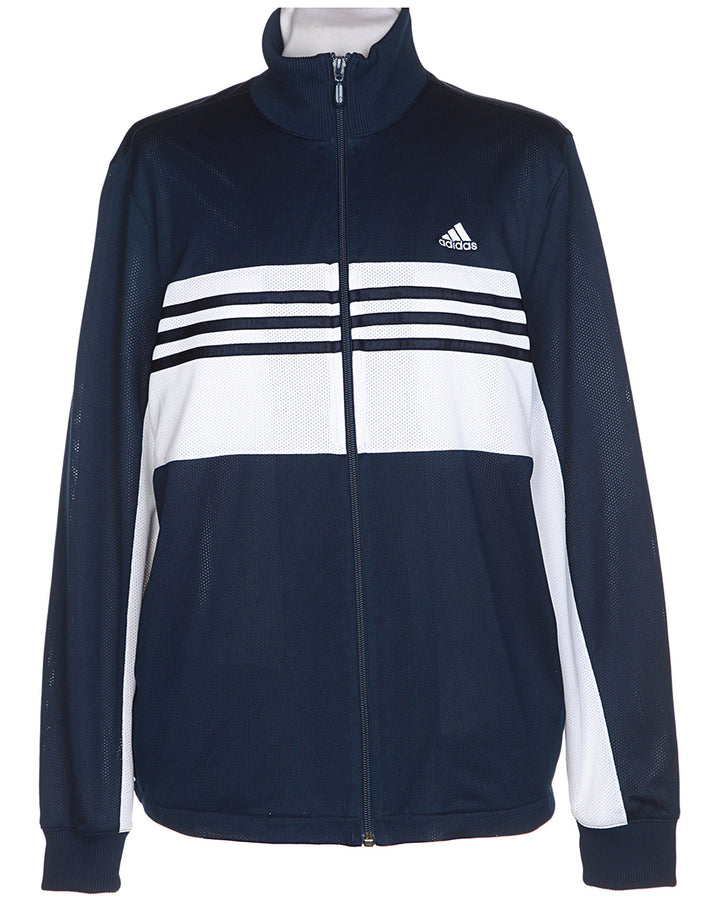 Adidas Navy & White Mesh Track Jacket - L