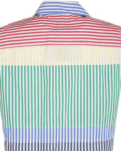 Vintage 90s Jones New York Rainbow Striped Sleeveless Blouse - S