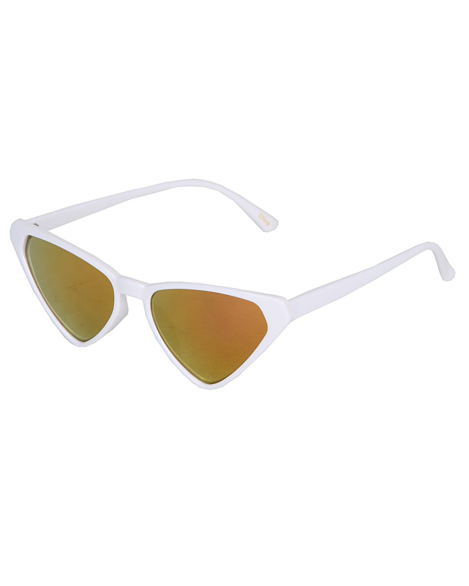 White Framed Iggy Sunglasses with Pink Lenses