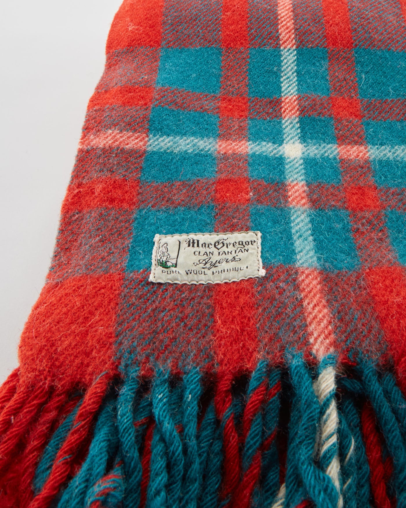 Vintage 1950s Ayers Mac Gregor Tartan Plaid Wool Throw