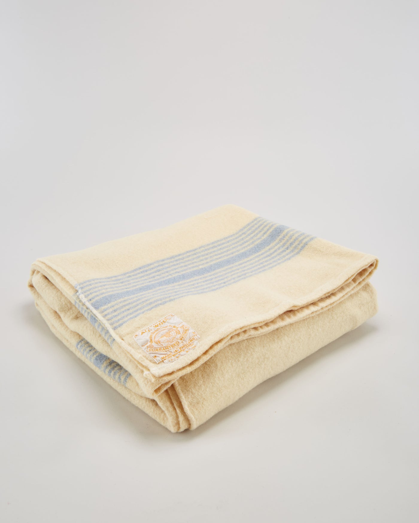 Vintage 1940-50s Witney Cream Wool Blanket