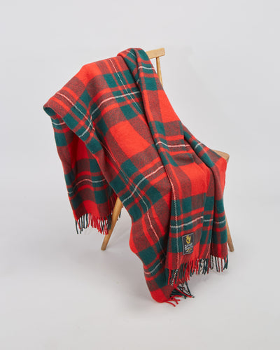 Vintage Edinburg Red Tartan Wool Throw