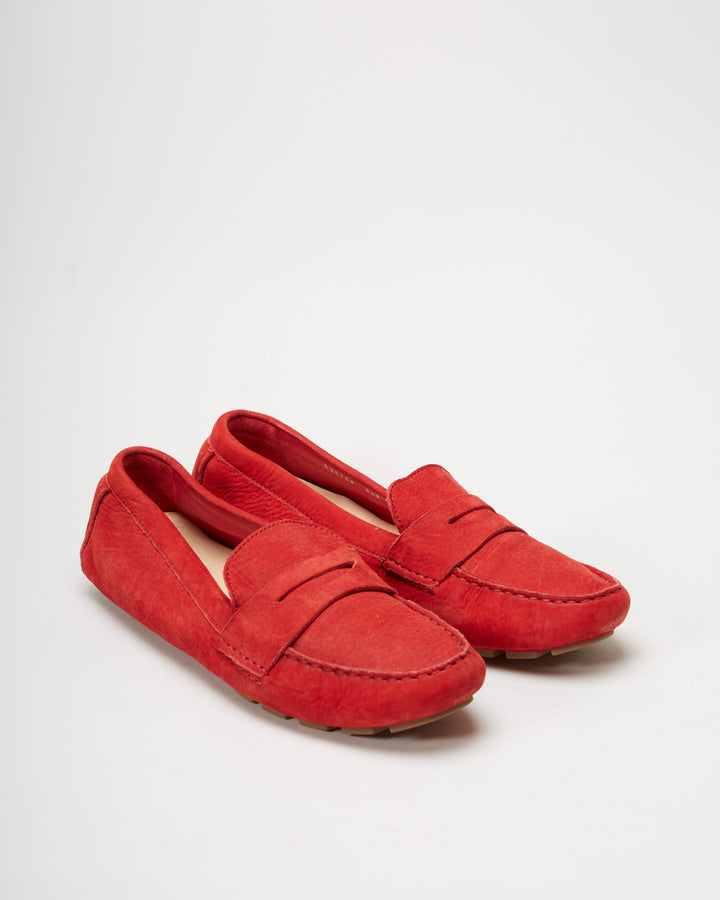 Cole Haan Red Suede Nike Air Sole Loafer Shoes - UK 9.5