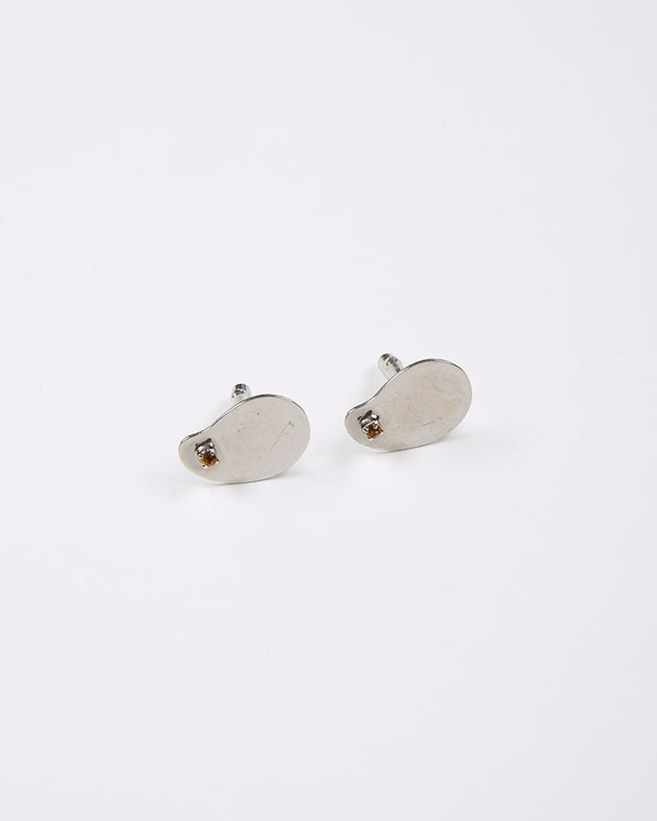 Silver Tone With Stone Cuff Links
