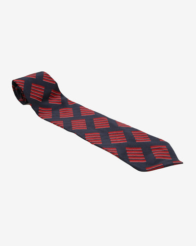 Emporio Armani Red / Navy Patterned Tie