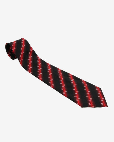 Vintage Yves Saint Laurent Black / Red Floral Tie